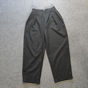 High-Waisted Black Pleated Women's Trousers